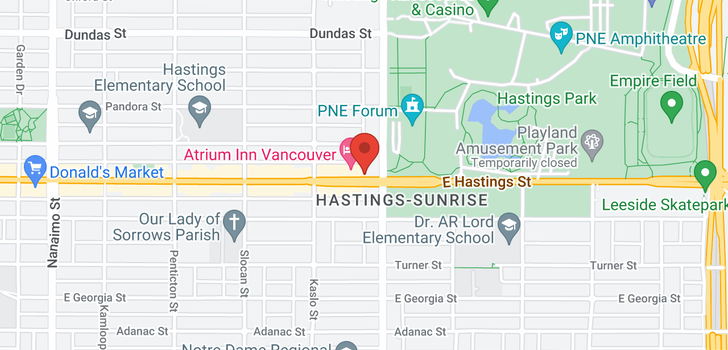 map of 408 2891 E HASTINGS STREET